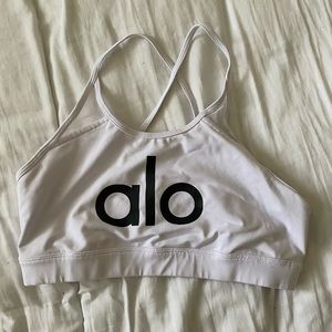 Alo white sports bra